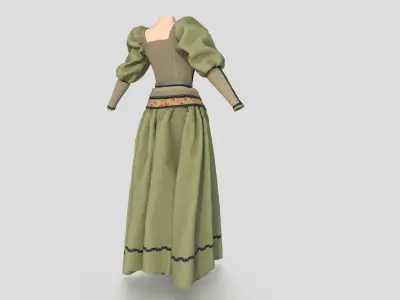 XVII CENTURY DRESS 3D model