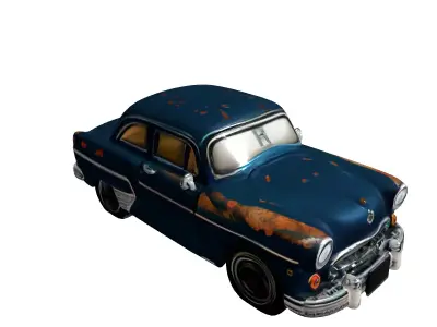Vintage Rusted Sedan 3D Model Low-poly 3D model