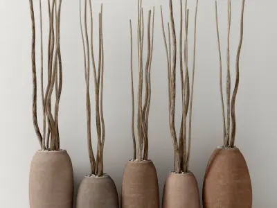 Dry branc vase decor n4 3D model