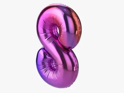 Foil balloon number eight 8 3D model