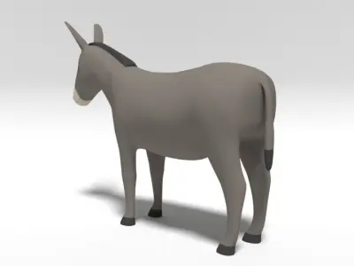 Cartoon Donkey 3D model