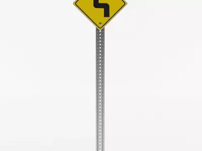 Left then Right Curve Sign 3D model