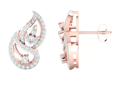 Women Earrings 3dm STL OBJ FBX Renders Details 3D print model buy
