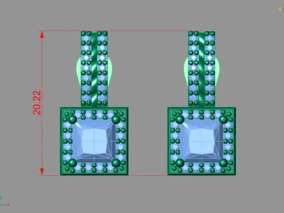 Women Earrings 3DM STL Womens Earring Renders 3D print models   3D print model 7