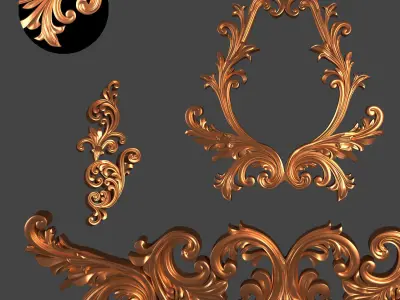 Classic ornament pack01 3D model