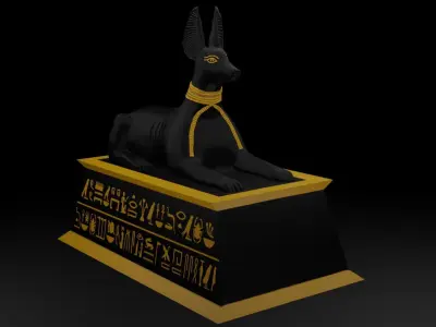 Anubis dog form Sculpture Figure Low-poly 3D model