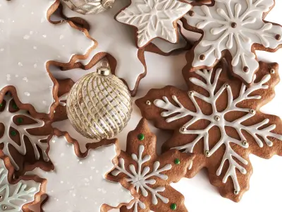 Christmas Cookies with icing 3D model