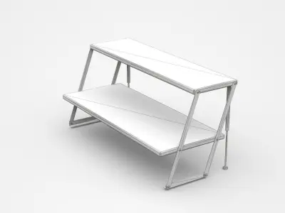 Industrial Double Inclined Shelf 3D model