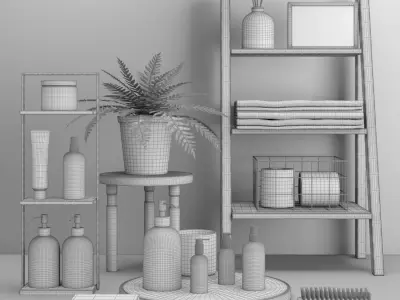 bathroom decor set 3 3D model