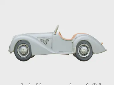 Vintage Roadster Classic Convertible Car Model Low-poly 3D model