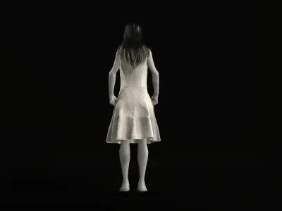 Horror Girl non rig Low-poly 3D model