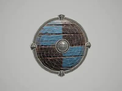 Stylized Viking Shield Low-poly 3D model