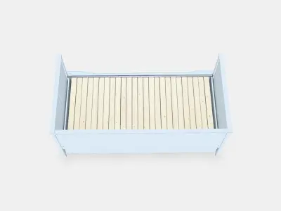 HEMNES Daybed frame with 3 drawers Low-poly 3D model