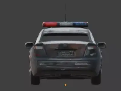 Wrecked Police Car Post Apocalyptic 3D Model Low-poly 3D model