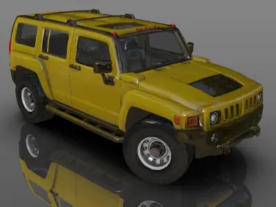 Hummer H3 SUV 3D model Sports Cars Games  Low-poly 3D model