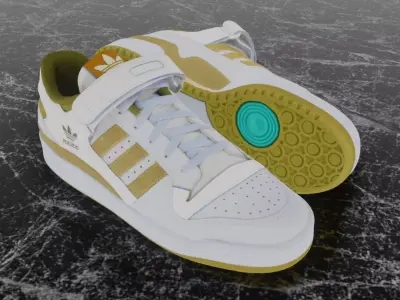 ADIDAS FORUM LOW - YELLOW 3D SHOES Low-poly 3D model