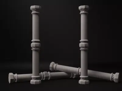 Column - Casa Batllo main room - Gaudi 3D model