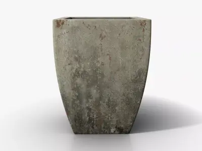 Vase Concrete Quad M Low-poly 3D model
