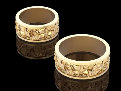 Spiky ring  gold jewelry printable 3D model 3D print model