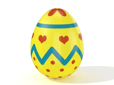 Easter Egg Cracked  N007 Low-poly 3D model