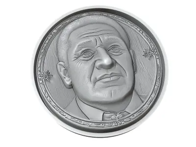Eusebio Footballer Medallion 3D print model
