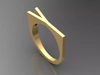 alphabet ring letter Y 3D print model