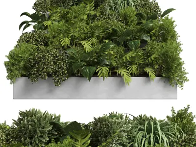 collection outdoor plant 22 - stairs concrete vase 3D model