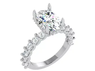 Oval Diamond Ring 3895 3D print model