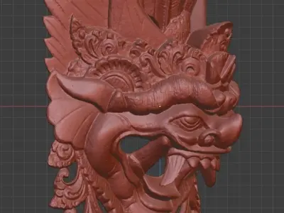 African Mask 05 high-poly 3D print model