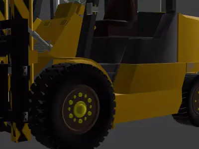 Forklift PBR Textures Optimized Industrial Vehicle Game Ready Low-poly 3D model