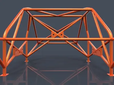 Roll cage-race car frame 3D model