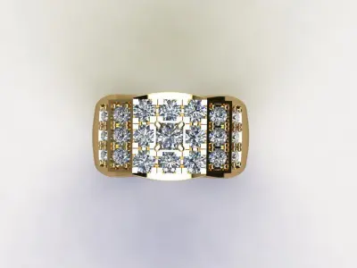 model man ring diamond cad file 3dm R22 3D model