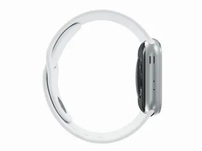 Apple Watch 3 - Silver Aluminium Case with White Sport Band Low-poly 3D model
