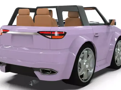 Cartoon SUV Convertible 3D Model No Roof Design 3D model