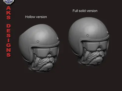 Bulldog biker version 2 flowerpot cum pencil box  3D print model