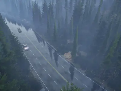 Rainy Day Highway Low-poly 3D model