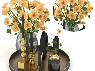 decorative set 01 3D model 2