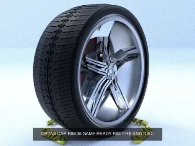 ORTAS CAR RIM 35-36 GAME READY RIM TIRE AND DISC 3D Model Pack