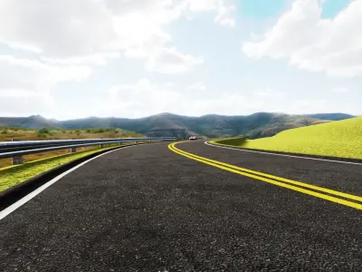 Highly Enhanced Curve Road  3D model