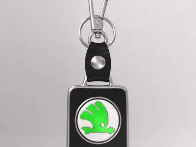 Skoda car logo keychain  3d model type 2 3D model