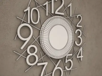 Messy Wall Clock 14 3D model