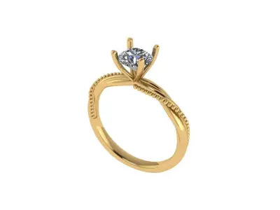 Women diamond engagement ring 3d render 3D print model purchase