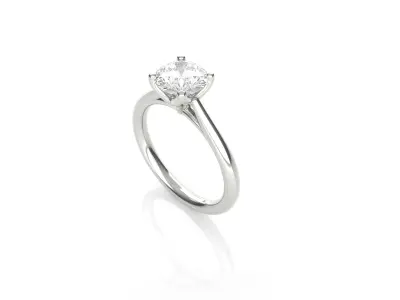 Round Diamond Solitaire Ring 3D print model