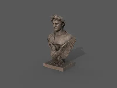 Napoleon Bonaparte bust  Low-poly 3D model
