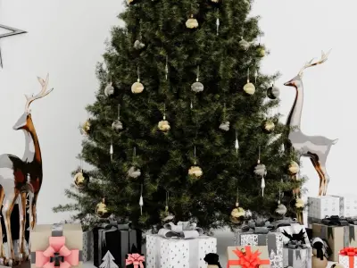 High quality Christmas tree pack 10 3D model