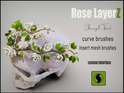 Rose LaerZ  Zbrush tool  Low-poly 3D model