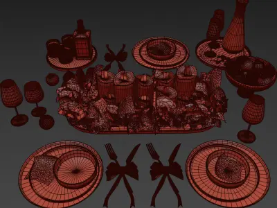 Tableware set 038 3D model