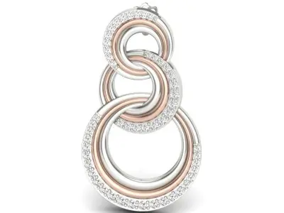 Earrings with diamonds 3D print model