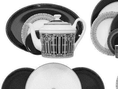 Dishes set dinnerware 3D model