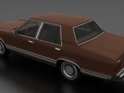 Granada 4dr sedan 1981 Low-poly 3D model